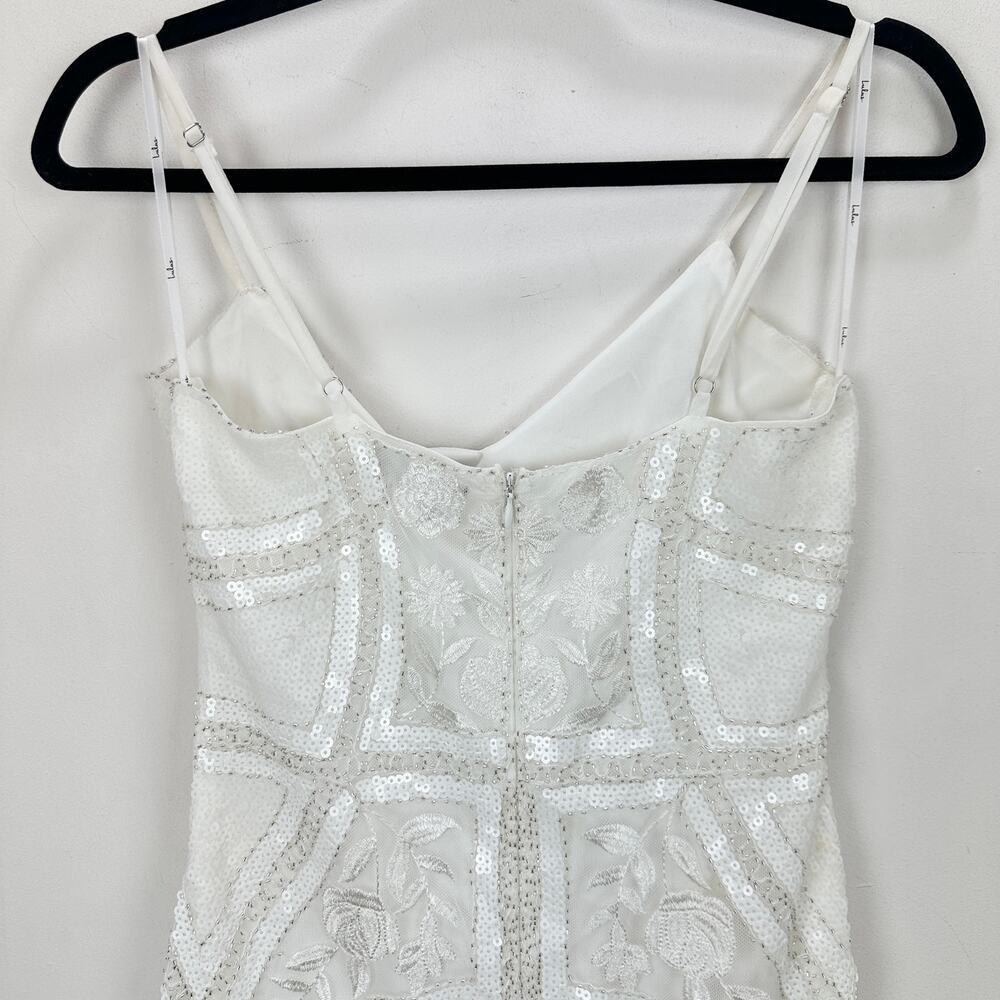 Lulus Alluring Interest White Sequin Embroidered Sleeveless Midi Dress Small NWT - Picture 9 of 13